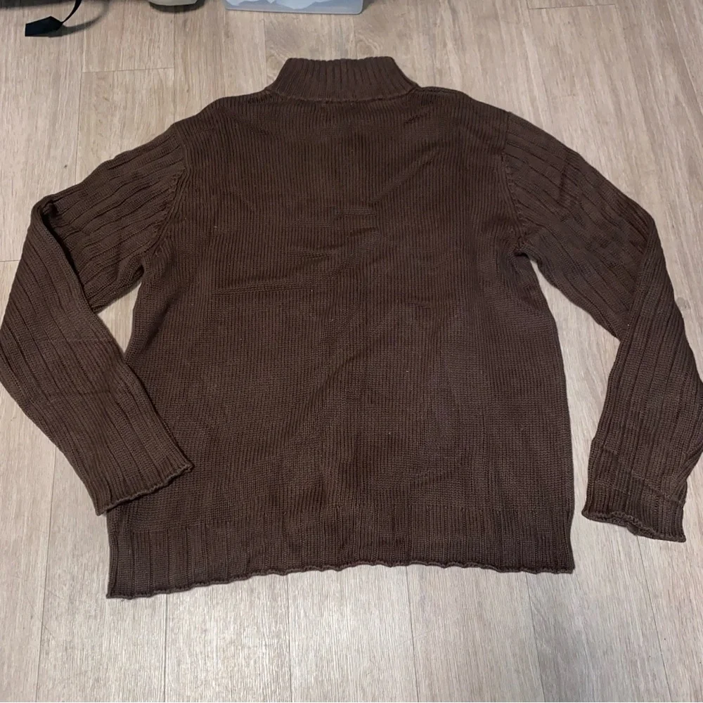 :::VINTAGE:::Men's polo jeans company 1/4 zip Brown Sweater size XXL - Picture 10 of 10
